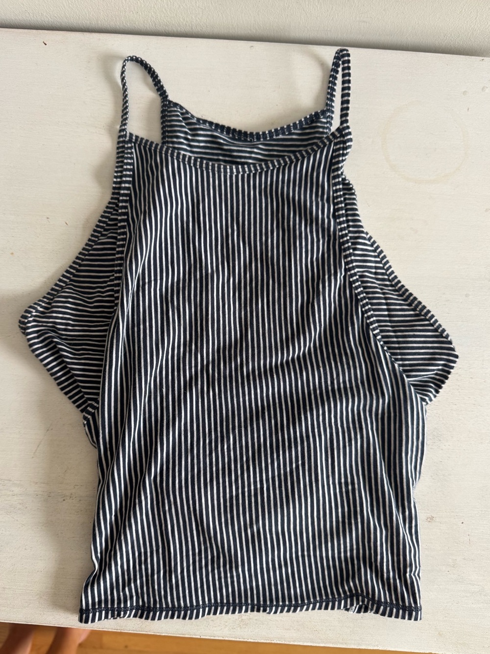 Lululemon Striped Navy Blue and White Tank Top